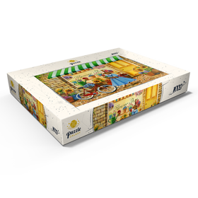 Alternative Darstellung des Puzzle-Motivs Titel: Skurriler Hase im Blumenladen – Puzzleteile: 1000