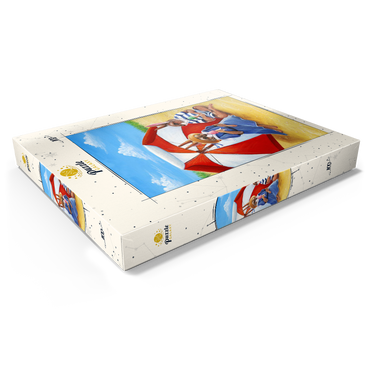 Beach Bunnies – Vintage-Inspired Animal Illustration 100 Puzzle Schachtel Ansicht1