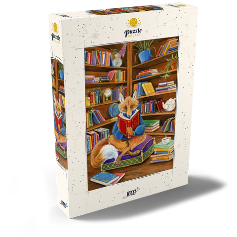 The Scholarly Fox – A Cozy Library Retreat 1000 Puzzle Schachtel Ansicht2