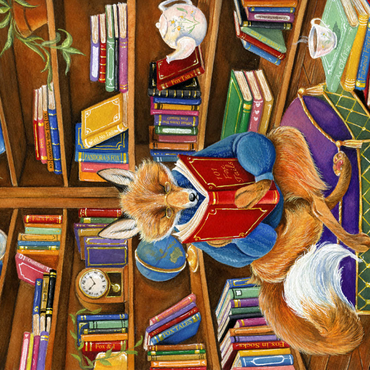 The Scholarly Fox – A Cozy Library Retreat 1000 Puzzle 3D Modell