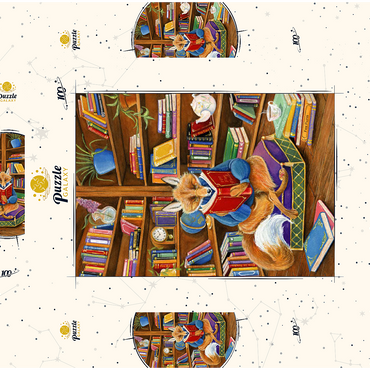 The Scholarly Fox – A Cozy Library Retreat 100 Puzzle Schachtel 3D Modell