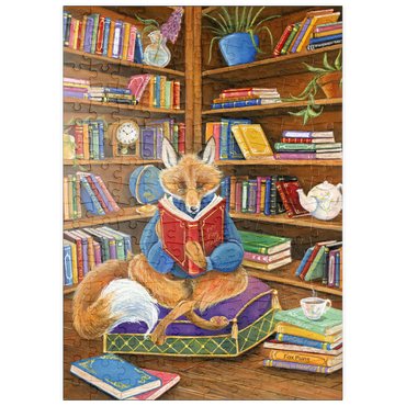 puzzleplate The Scholarly Fox – A Cozy Library Retreat 200 Puzzle