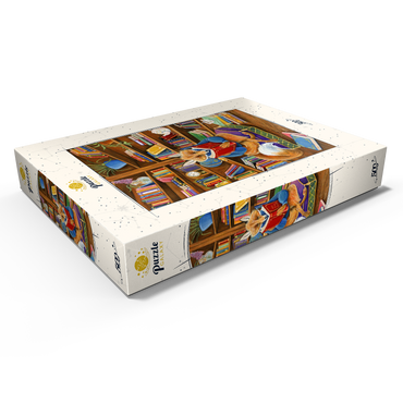 The Scholarly Fox – A Cozy Library Retreat 500 Puzzle Schachtel Ansicht1