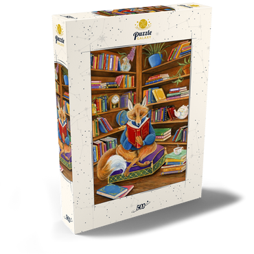 The Scholarly Fox – A Cozy Library Retreat 500 Puzzle Schachtel Ansicht2