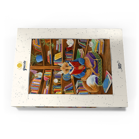 The Scholarly Fox – A Cozy Library Retreat 500 Puzzle Schachtel Ansicht3