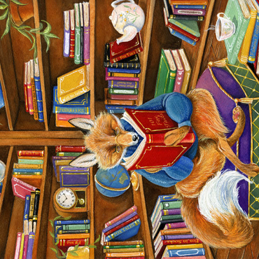 The Scholarly Fox – A Cozy Library Retreat 500 Puzzle 3D Modell