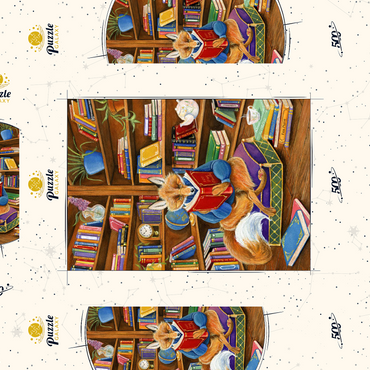 The Scholarly Fox – A Cozy Library Retreat 500 Puzzle Schachtel 3D Modell