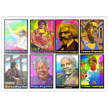 Darstellung des Puzzle Motivs puzzleplate Colorful Portraits of Influential Black Leaders 100 Puzzle