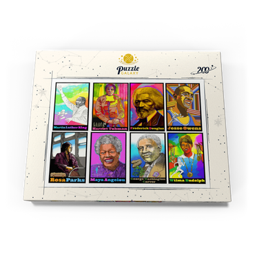 Darstellung des Puzzle Motivs Colorful Portraits of Influential Black Leaders 200 Puzzle Schachtel Ansicht3