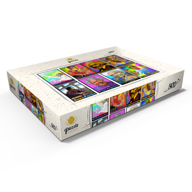 Alternative Darstellung des Puzzle-Motivs Farbenfrohe Porträts einflussreicher schwarzer Führungspersönlichkeiten – Puzzleteile: 500