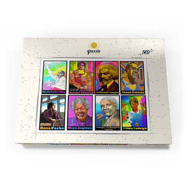 Darstellung des Puzzle Motivs Colorful Portraits of Influential Black Leaders 500 Puzzle Schachtel Ansicht3