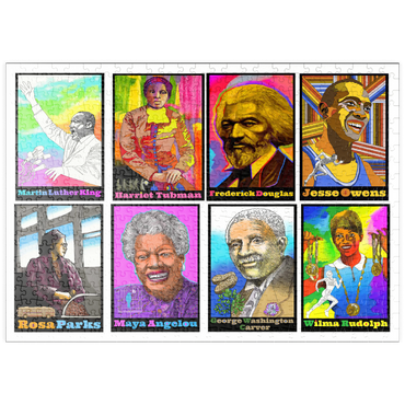 Darstellung des Puzzle Motivs puzzleplate Colorful Portraits of Influential Black Leaders 500 Puzzle