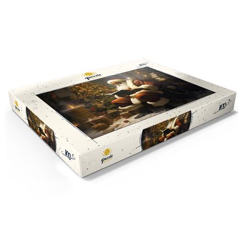 Santa Reading by Christmas Tree 100 Puzzle Schachtel Ansicht1