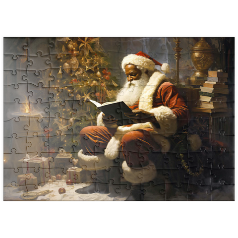 puzzleplate Santa Reading by Christmas Tree 100 Puzzle