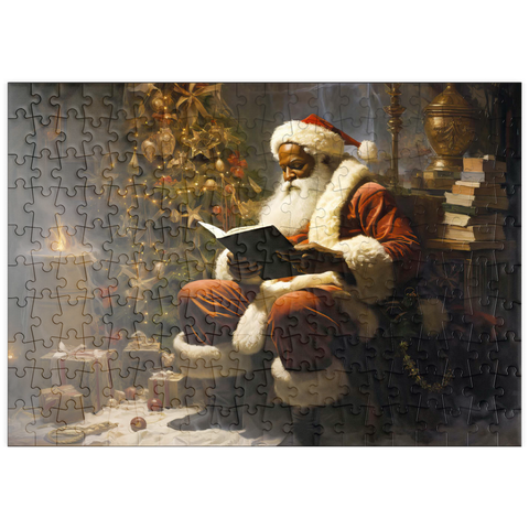 puzzleplate Santa Reading by Christmas Tree 200 Puzzle