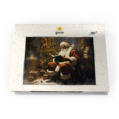 Santa Reading by Christmas Tree 500 Puzzle Schachtel Ansicht3