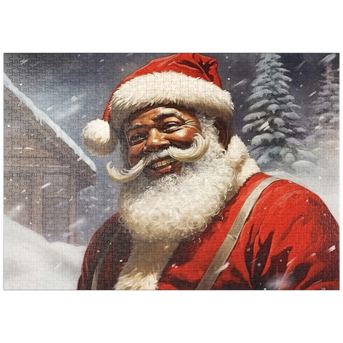 puzzleplate Jolly Santa Claus in Winter Wonderland 1000 Puzzle