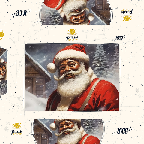 Jolly Santa Claus in Winter Wonderland 1000 Puzzle Schachtel 3D Modell