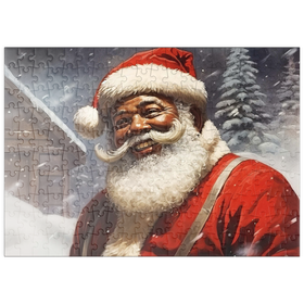 Darstellung des Puzzle Motivs Fröhlicher Weihnachtsmann im Winterwunderland - Puzzleteile: 200