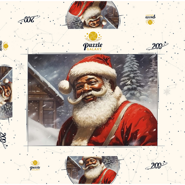 Jolly Santa Claus in Winter Wonderland 200 Puzzle Schachtel 3D Modell