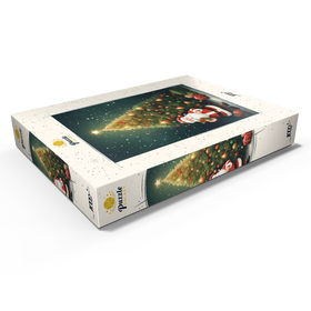 Alternative Darstellung des Puzzle-Motivs Weihnachtsmann mit Weihnachtsbaum und Geschenken – Puzzleteile: 1000