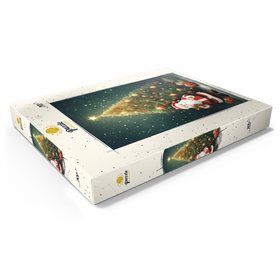 Alternative Darstellung des Puzzle-Motivs Weihnachtsmann mit Weihnachtsbaum und Geschenken – Puzzleteile: 200