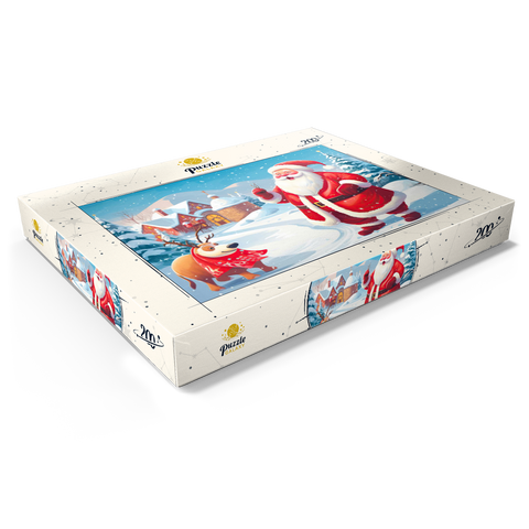 Santa and Reindeer in Winter Village 200 Puzzle Schachtel Ansicht1