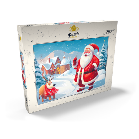 Santa and Reindeer in Winter Village 200 Puzzle Schachtel Ansicht2