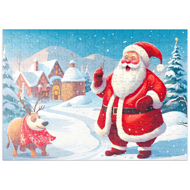 puzzleplate Santa and Reindeer in Winter Village 200 Puzzle