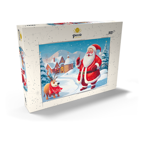 Santa and Reindeer in Winter Village 500 Puzzle Schachtel Ansicht2