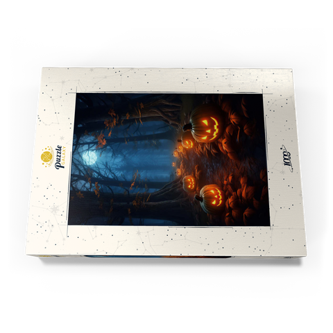 Haunted Forest with Glowing Jack-o'-Lanterns 1000 Puzzle Schachtel Ansicht3