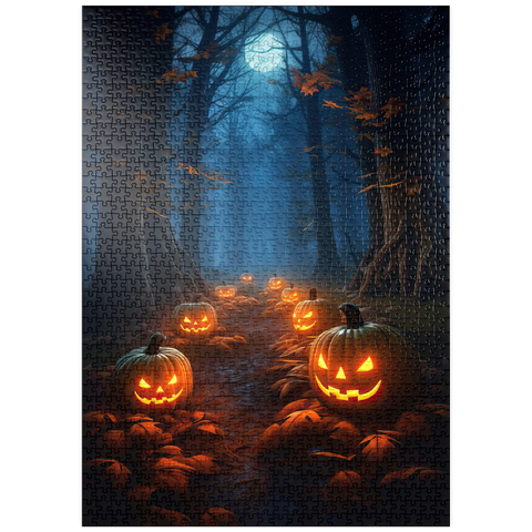 puzzleplate Haunted Forest with Glowing Jack-o'-Lanterns 1000 Puzzle