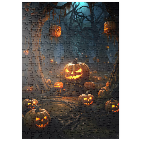 puzzleplate Enchanted Pumpkin Forest at Night 200 Puzzle