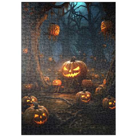 puzzleplate Enchanted Pumpkin Forest at Night 500 Puzzle