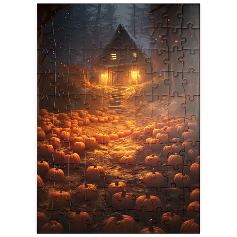 puzzleplate Pumpkin-Lit Path to Haunted Cabin 100 Puzzle