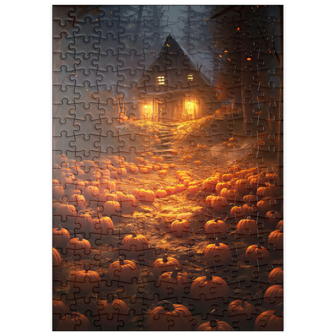 puzzleplate Pumpkin-Lit Path to Haunted Cabin 200 Puzzle