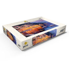 Alternative Darstellung des Puzzle-Motivs Positano in der Dämmerung mit Reflektionen – Puzzleteile: 1000