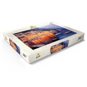 Alternative Darstellung des Puzzle-Motivs Positano in der Dämmerung mit Reflektionen – Puzzleteile: 200
