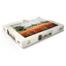 Alternative Darstellung des Puzzle-Motivs Toskanische Landschaft mit rotem Mohnfeld – Puzzleteile: 200