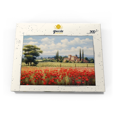 Tuscan Countryside with Red Poppy Field 200 Puzzle Schachtel Ansicht3