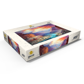 Darstellung des Puzzle Motivs Grand Canyon Sonnenuntergang über dem Colorado River - Puzzleteile: 1000