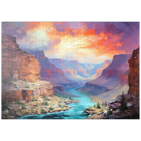 puzzleplate Grand Canyon Sunset Over Colorado River 1000 Puzzle