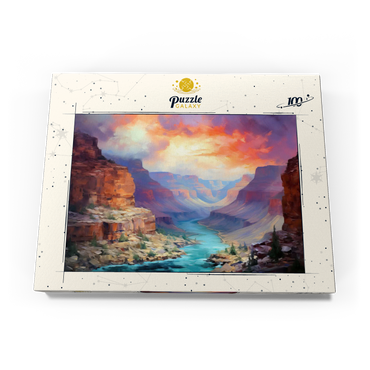 Grand Canyon Sunset Over Colorado River 100 Puzzle Schachtel Ansicht3