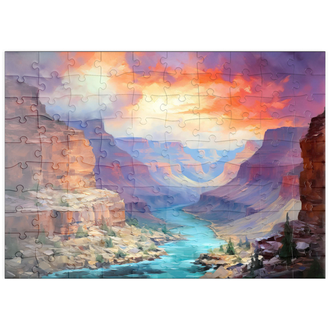 puzzleplate Grand Canyon Sunset Over Colorado River 100 Puzzle