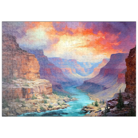 puzzleplate Grand Canyon Sunset Over Colorado River 500 Puzzle
