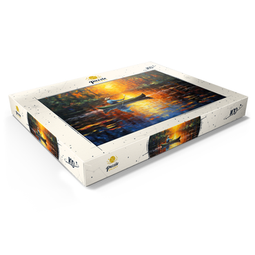 Sunlit Canoe Ride on a Serene Lake 100 Puzzle Schachtel Ansicht1