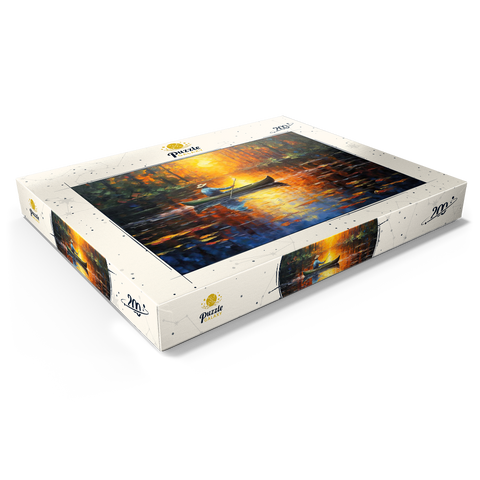 Sunlit Canoe Ride on a Serene Lake 200 Puzzle Schachtel Ansicht1