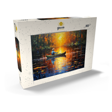 Sunlit Canoe Ride on a Serene Lake 500 Puzzle Schachtel Ansicht2