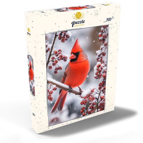 Northern Cardinal on Snowy Branch 200 Puzzle Schachtel Ansicht2