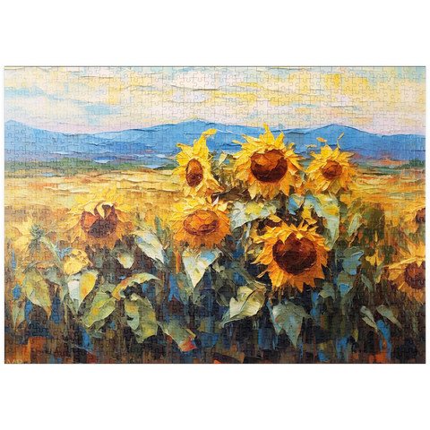 puzzleplate Golden Sunflowers in Summer Fields 1000 Puzzle